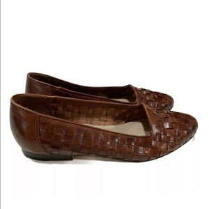AMANDA SCOTT Size 6 M BROWN LEATHER Flats SHOES WOMEN'S